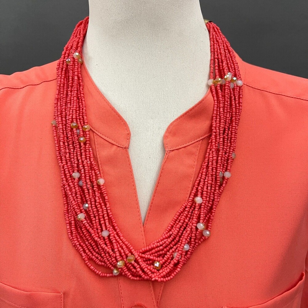 Pink Beaded‎ Beads Multi-strands Women's Fashion Necklace
